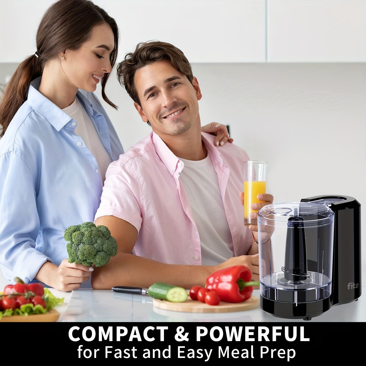 Compact kitchen chopper – saves space and time in food prep